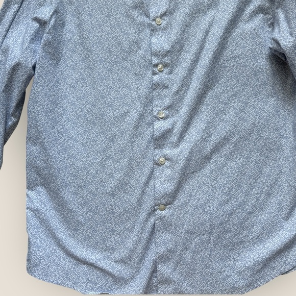 Pronto Uomo - Modern Fit Blue Patterned Shirt - Size L - Picture 6 of 11
